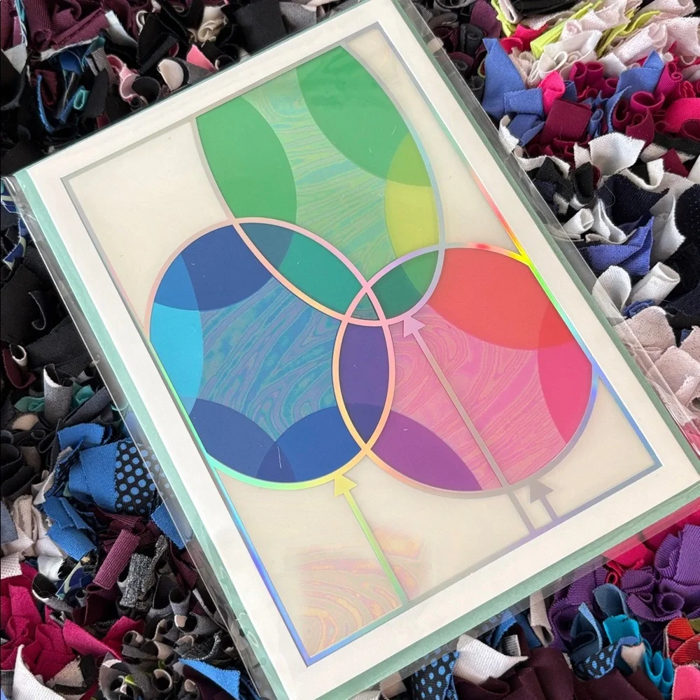 🆕Papyrus “Stained Glass” Balloons Birthday Greeting Card